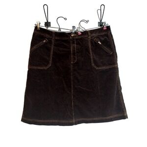Eddie Bauer VINTAGE Y2K brown corduroy midi skirt plus size 18 Petite